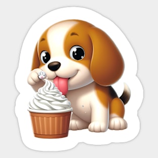 Beagle Pup Cup Sticker